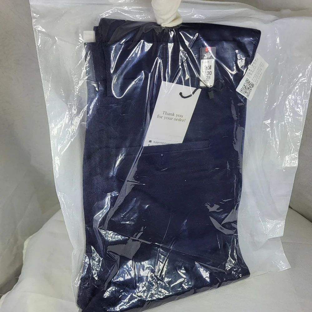 Timeless Flex High Stretch Straight Fit Navy Blue Dress Pants Sz 30x28